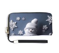 Borsa lunga alla moda di grande capacità, con stampa di pupazzo di neve, stelle e fiocchi di neve, design interno multi-compartimento, soddisfa le tue diverse esigenze di viaggio