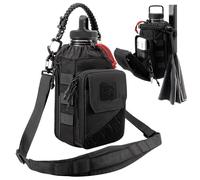 Borsa magnetica per bottiglia d'acqua da palestra per uomini e donne, porta bottiglia magnetica con tasca per telefono, adatta per bottiglie da 1-2 l, pannello MOLLE, tracolla regolabile per palestra