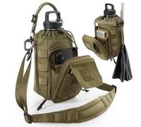 Borsa magnetica per bottiglia d'acqua da palestra per uomini e donne, porta bottiglia magnetica con tasca per telefono, adatta per bottiglie da 1-2 l, pannello MOLLE, tracolla regolabile per palestra