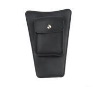 Borsa magnetica per serbatoio moto, con tasca porta cellulare, colore: nero | Antigraffio per la prova di supporto morbido, pelle PU, protegge la vernice del serbatoio, elegante finitura marrone o nera