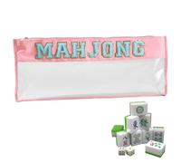Borsa Mahjong - PVC 53 x 25 x 2 cm Immagazzinaggio trasparente | Borsa per piastrelle Mahjong con cerniera, grande capacità, impermeabile, durevole - Stoccaggio di piastrelle mahjonğ per viaggi e uso