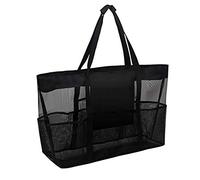 Borsa Mare Donna, Borsa Spiaggia Donna Borsa a maglia di grande capacità traspirante tasche multiple sacchetto di stoccaggio a rete per spiaggia picnic borsa da viaggio tote stoccaggio borse borse(Sky