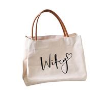 Borsa Mare Donna Borsa tote for la sposa, regalo for la doccia della sposa, for la signora moglie, fidanzata, addio al celibato, borsa da spiaggia, borsa da viaggio for la spesa(Wifey 02)