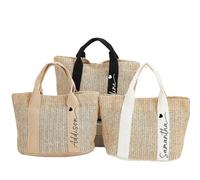 Borsa Mare Donna Con Nome Personalizzato, Grande Borsa Da Spiaggia Borse Estive A Tracolla, Donna Elegante Vacanza Estate In Paglia, Quotidiano, Viaggio, Grande Capacità Alla Moda Retrò