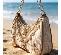 Borsa mare estiva - Serie a tema stelle marine e oceano. Borsa a spalla intrecciata con conchiglie e tracolla a catena stile marino. Maniglia della porta,Stile B,Stile AAnimalePoliestere