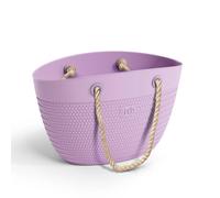 Borsa mare Linda bag plastica effetto vimini impermeabile spiaggia corda teli