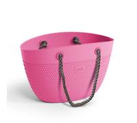 Borsa mare Linda bag plastica effetto vimini impermeabile spiaggia corda teli