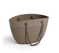 Borsa mare Linda bag plastica effetto vimini impermeabile spiaggia corda teli