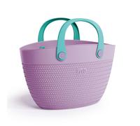 Borsa mare Linda bag plastica effetto vimini impermeabile spiaggia estate teli