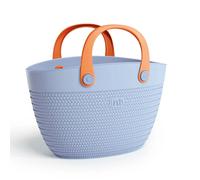 Borsa mare Linda bag plastica effetto vimini impermeabile spiaggia estate teli