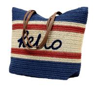 Borsa mare spiaggia beach in Paglia grande con chiusura zip e tasca portaoggetti