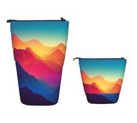 Borsa Matite Color Mountain Gradient Borsa Cancelleria Elegante Astuccio Cartoleria Con Cerniera Portamatite Borsa Per Regalo, Collegio, Scuola