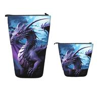 Borsa Matite Dragon Purple Moon Borsa Cancelleria Multifunzione Astuccio Cartoleria Portatile Astucci Portamatite Per Scuola, Collegio, Insegnanti