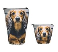 Borsa Matite Long Haired Dachshund Borsa Cancelleria Resistente Astuccio Cartoleria Con Cerniera Astucci Portamatite Per Collegio, Scuola, Ufficio