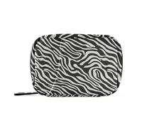 Borsa medica a strisce bianche nere con scomparti staccabili conveniente organizer per pillole