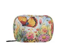 Borsa medica con fiori colorati e farfalle con scomparti staccabili attaccabile per pillole giornaliere per borsa