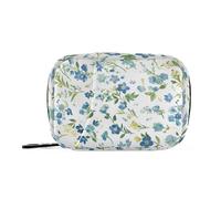 Borsa medica con motivo floreale ad acquerello con foglie verdi con scomparti staccabili attaccabile per medicinali bagstravel