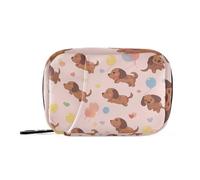 Borsa medica con palloncini colorati con cani marroni con scomparti staccabili, organizer per medicine attaccabile per borsa