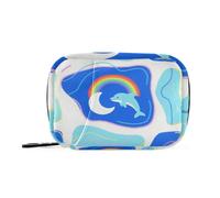 Borsa medica con scomparti staccabili, motivo geometrico, blu