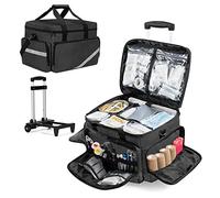 Borsa medica con trolley e divisori rimovibili per operatori sanitari - ideale per infermieri e medici, Nero