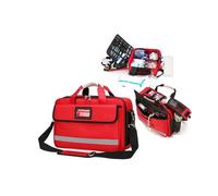 Borsa medica di emergenza portatile, kit di pronto soccorso multi-tasca per attività all'aperto e viaggi, Rosso