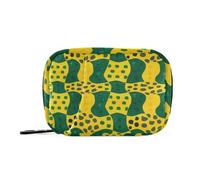 Borsa medica geometrica verde gialla per viaggiare con scomparti staccabili riutilizzabile organizer per pillole medicine per borsa