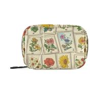 Borsa medica riutilizzabile con scomparti staccabili, motivo floreale, 3 volte al giorno