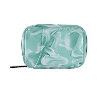 Borsa medicina estetica menta turchese con scomparti rimovibili, organizer con cerniera riutilizzabile per portafoglio