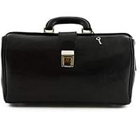 Borsa Medico/Dottore Unisex In Vera Pelle 100% Colore Nero - Made In Italy - Artigiani Toscani