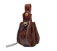Borsa medievale con coulisse borsa portamonete portatile Dadi Bag, Marrone scuro