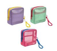 Borsa Mesh Trucco 3 Pezzi Portamonete | Organizer Da Viaggio Per Cosmetici Per Donne Uomini Ragazze Viaggiatori Studenti Breve Viaggio Shopping Zaino Aereo Hotel