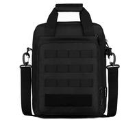 Borsa Messaggera Tattica, Borsa Portafoglio Tattica per Laptop, Zaino a Spalla MOLLE Resistente, Borsa a Mano per Uomini, Attività all'Aperto, Panchine e Campeggio(Black)