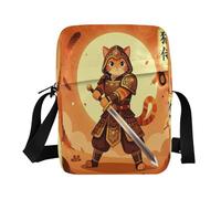 Borsa messenger da uomo a tracolla piccola borsa a tracolla per donne borse a tracolla da donna borsa a tracolla tracolla regolabile per uso quotidiano all'aperto samurai giapponese gatto tatuaggio