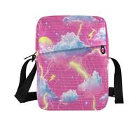Borsa messenger da uomo borsa a tracolla per donna Borse a tracolla tracolla regolabile per sport all'aria aperta sport all'aria aperta-Vapor Wave Style Lightning Red