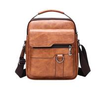 Borsa messenger da uomo piccola borsa da messaggero a spalla da uomo | Petto regolabile in pelle PU - Pacchetto petto leggero di grande capacità con cinturino regolabile per il lavoro, cachi., Se