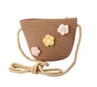 Borsa Messenger in Intrecciata Manuale per Ragazze Ideale Scuola e Tempo Libero (Coffee-d, One Size)