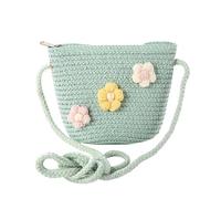 Borsa Messenger in Intrecciata Manuale per Ragazze Ideale Scuola e Tempo Libero (Green-d, One Size)