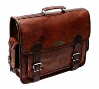 Borsa Messenger In Pelle Per Laptop Cartella A Tracolla Vintage Marrone Casual