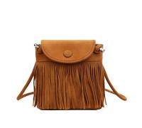 Borsa Messenger Trendsetter con Design Compatto e Fringe Retrò per Uso Quotidiano (3-Brown, One Size)