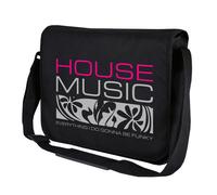 Borsa Messenger Umhängetasche Motiv Musica House DJ Clubbing Nera