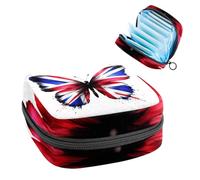 Borsa mestruale,Borsa per tovaglioli igienici,Bandiera britannica farfalla volante,Porta tamponi per borsa