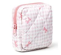 Borsa mestruale per ragazze adolescenti, graziosa borsa per assorbenti igienici, borsa da donna con cerniera, a scacchi, portatile, per viaggi, uso quotidiano, regali per il primo periodo