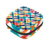 Borsa mestruale,Sacchetto di immagazzinaggio del tovagliolo sanitario,Motivo reticolo linee colorate,Porta tamponi per borsa