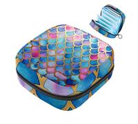 Borsa mestruale,Sacchetto di immagazzinaggio del tovagliolo sanitario,Scaglie di sirena dell'acquarello,Borsa del tampone per la borsa