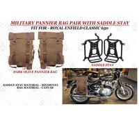 BORSA MILITARE OLIVA SCURA "BORSA CON SUPPORTO SELLA PER ROYAL ENFIELD CLASSI...