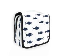 Borsa minimalista Pesce Blu per gli uomini che viaggiano con gancio appeso Organizzatore cosmetico portatile Verticale Free-Standing