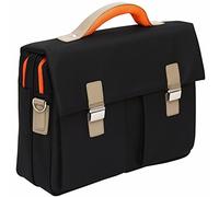 Borsa morbida da ufficio di qualità con tracolla - per laptop 15,6” - Inserti arancioni