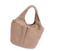 Borsa morbida in velluto a coste per pendolarismo spaziosi organizer leggera con manico superiore pratica borsa per il trasporto quotidiano, Kaki, As the pic show