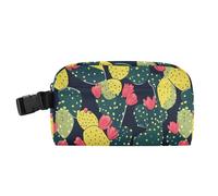 Borsa morbida portatile comoda espandibile per bambini con fibbia Cooler Box per università, università cartone animato verde e giallo cactus