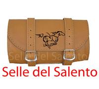 Borsa moto pelle London 20x10 CAVALLO Barilotto custom Chopper Guzzi HARLEY